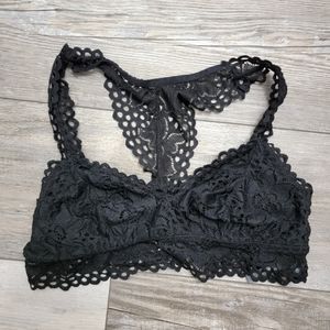 Medium Aerie Black Lace Racerback Bra